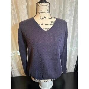 Tommy Hilfiger Golf Cable Knit Sweater Men’s Size L – Navy Blue
